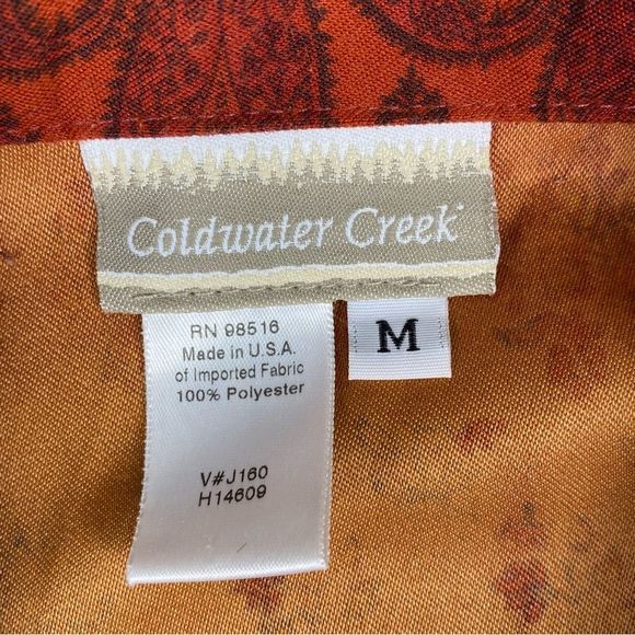 Coldwater Creek Womens Long Sleeve Paisley Print Button Down Pea Coat Jacket M - Picture 6 of 8